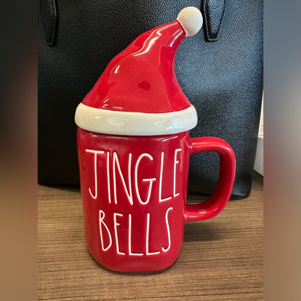 Rae Dunn Jingle Bells Santa hat mug